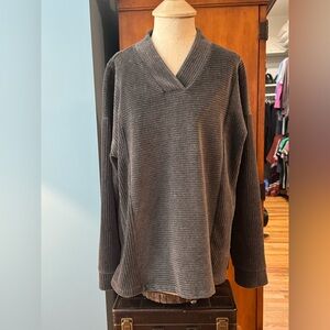 Talbots Charcoal and Light Gray Knit Top